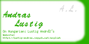 andras lustig business card